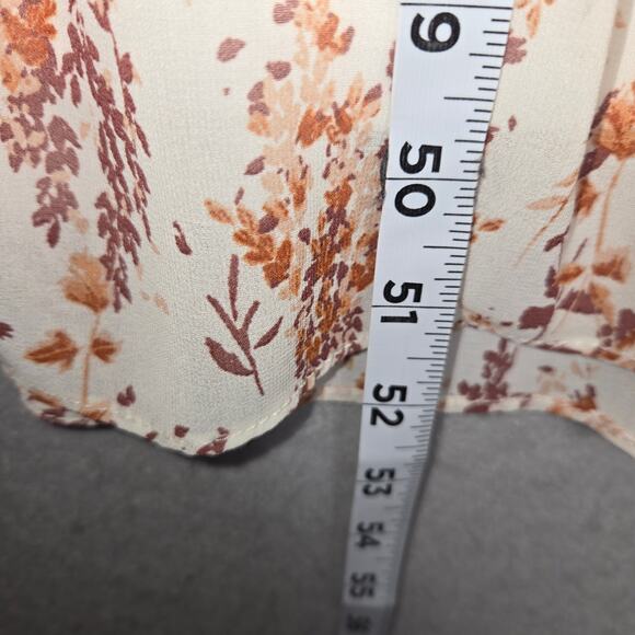 Drew Women XS Maxi Dress Floral Leaves Keyhole Tiered Flowy Vacation Boho Hippie - Picture 7 of 13